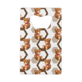 テディの配列のイラストレーションは白に関係します クレジットカード栓抜き (裏面)