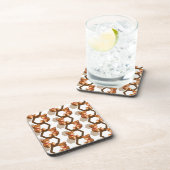 テディの配列のイラストレーションは白に関係します コースター (右側)