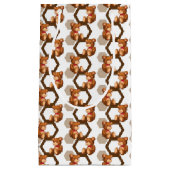 テディの配列のイラストレーションは白に関係します スモールペーパーバッグ (正面)