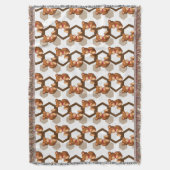 テディの配列のイラストレーションは白に関係します スローブランケット (正面縦)