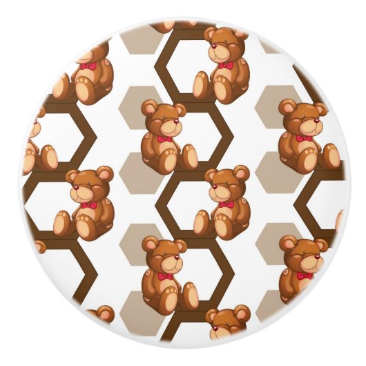 テディの配列のイラストレーションは白に関係します セラミックノブ (正面)