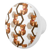 テディの配列のイラストレーションは白に関係します セラミックノブ (右)