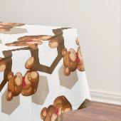 テディの配列のイラストレーションは白に関係します テーブルクロス (インサイチュ)