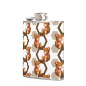 テディの配列のイラストレーションは白に関係します フラスク (左)