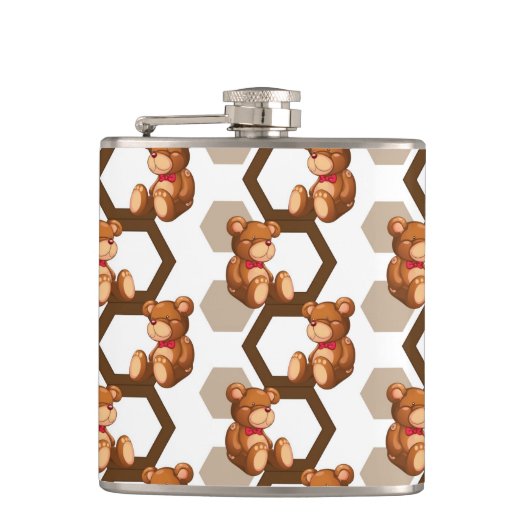 テディの配列のイラストレーションは白に関係します フラスク (正面)