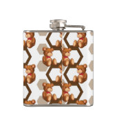 テディの配列のイラストレーションは白に関係します フラスク (裏面)