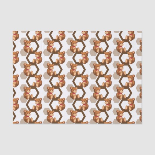 テディの配列のイラストレーションは白に関係します 薄葉紙 (正面)