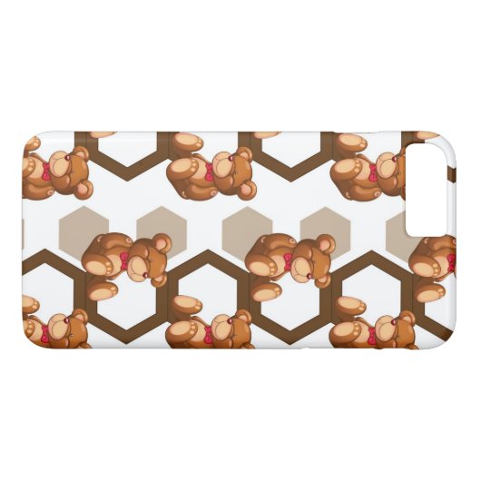 テディの配列のイラストレーションは白に関係します Case-Mate iPhoneケース (裏面(横))