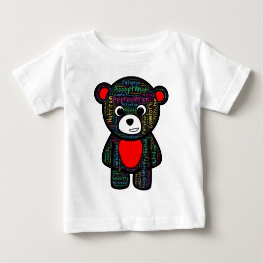 テディはあらゆる子供が必要とするものをの指導を提供します ベビーTシャツ (正面)