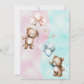 テディはジェンダーの発表の招待を負う 招待状 (裏面)