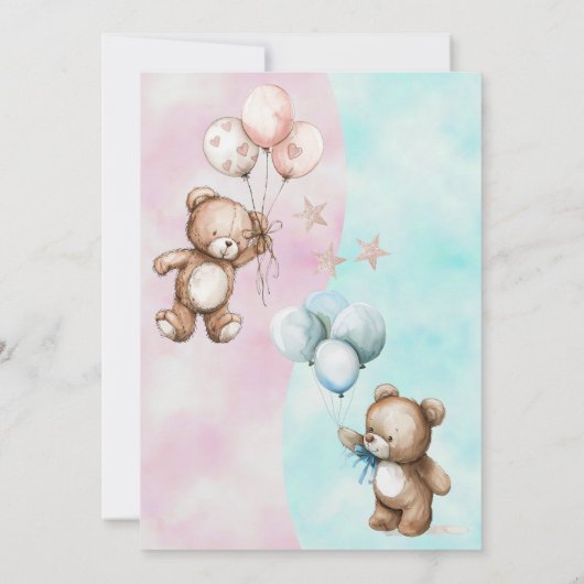 テディはジェンダーの発表の招待を負う 招待状 (裏面)