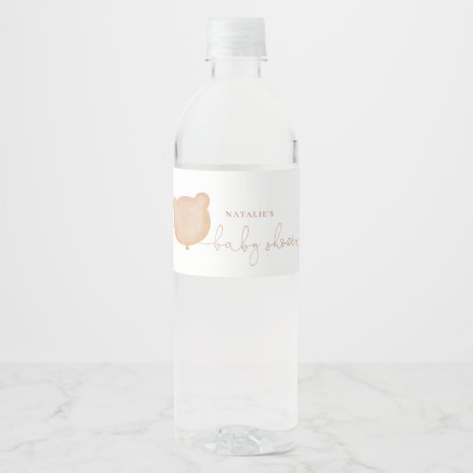 テディはピクニック用のウォーターボトルラベルを付ける ペットボトルラベル (正面)