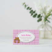 テディはピンクの格子縞の演劇の日付カードに関係します コーリングカード (スタンド正面)