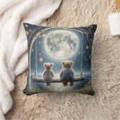 テディは月明かりの中で揺れる クッション (ブランケット)