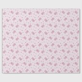 テディは背景ピンク ラッピングペーパー (フラット)