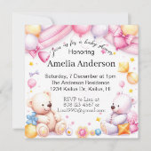 テディは赤ちゃんシャワーの誘ユニセックス誘を受ける 招待状 (正面)