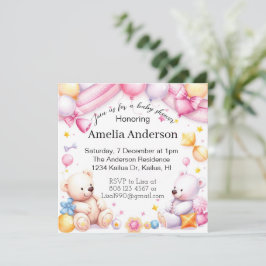 テディは赤ちゃんシャワーの誘ユニセックス誘を受ける 招待状