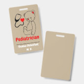 テディアとハート聴診器のバッジ バッジ (Front & Back)