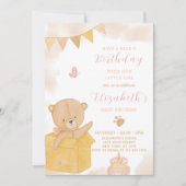 テディインボックス誕生日招待状 招待状 (正面)