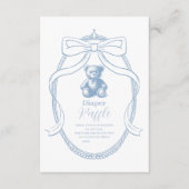 テディエレガントフランスのベアおむつラッフル エンクロージャーカード (正面)