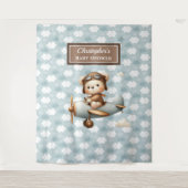 テディエレガントベアパイロットベビーシャワー壁の装飾 タペストリー (正面)