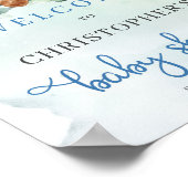 テディエレガントベア青フローラユーカリへようこそ ポスター (角)