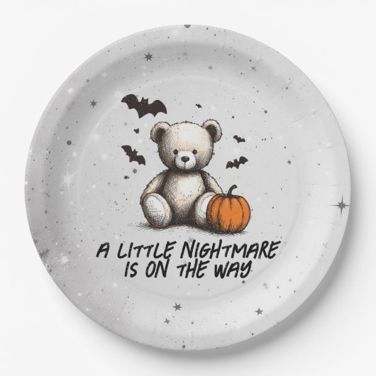 テディカボチャ赤ちゃんシャワー ペーパープレート (正面)