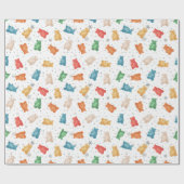 テディカラフルベアと雪片のラッピング紙 ラッピングペーパー (フラット)