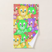 テディカラフルベアーバスルームのタオルのセット バスタオルセット (ハンドタオル)