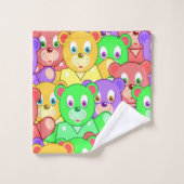 テディカラフルベアーバスルームのタオルのセット バスタオルセット (ウォッシュタオル)