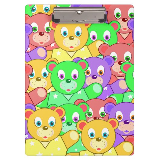 テディカラフルベア クリップボード (正面)