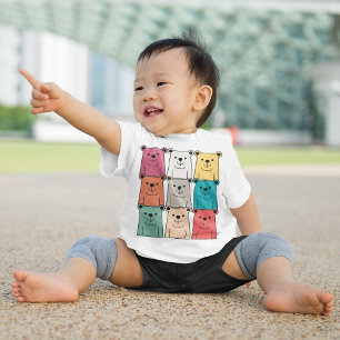 テディカラフルベア ベビーTシャツ