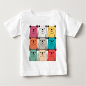 テディカラフルベア ベビーTシャツ (正面)