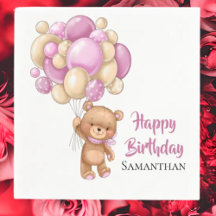 テディガールハッピーバースデー – ホワイト