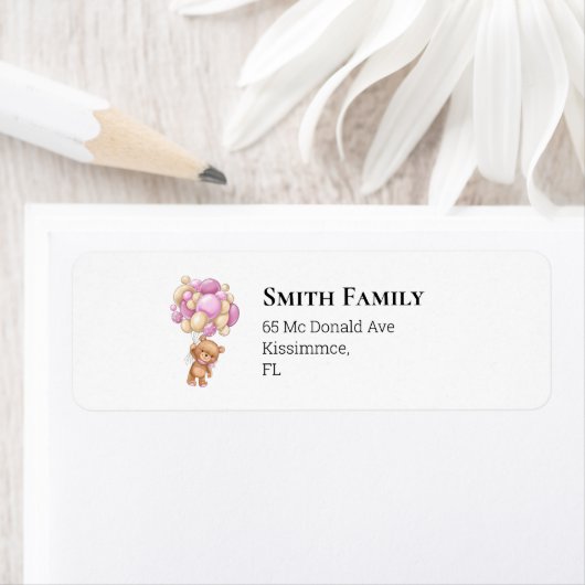 テディガールピンクバルーン ラベル (インサイチュ)