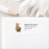 テディガールピンクフォーラル素朴 ラベル (インサイチュ)