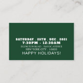 テディクリスマス, クリスマスパーティー招待チケット エンクロージャーカード (裏面)