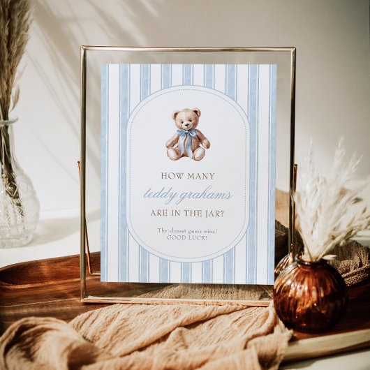 テディグラハム赤ちゃんシャワーゲームのサインの数を推測 ポスター