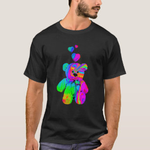 テディサイケデリックベアトリップ(幻覚体験)のようなテカラフルディ Tシャツ