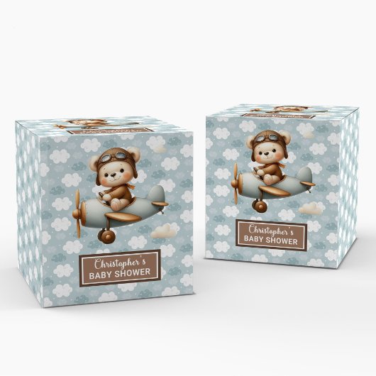 テディスタイリッシュベアパイロットブルーパーティーフェイスボックス フェイバーボックス