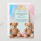 テディスペインのベア・アドベンチャージェンダーの発表 招待状 (正面/裏面)