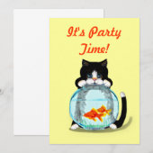 テディドキャットと魚の招待状 招待状 (正面/裏面)