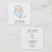 *~*テディバニーラビットデイケア先生ナニーテュター スクエア名刺 (正面/裏面)