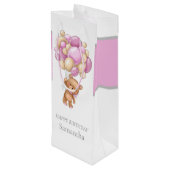 テディバルーンバーリーウェイト誕生日ガール ワインギフトバッグ (裏面アングル)