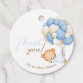 テディバルーン男の赤ちゃんシャワー フェイバータグ (裏面)