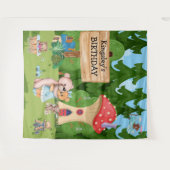 テディパーソナライズされたベアピクニックビレッジ タペストリー (正面(横))