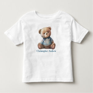 テディパーソナライズされたベア男の赤ちゃんかわいいギフト トドラーTシャツ