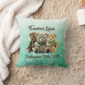 テディパーソナライズされたベア男の赤ちゃん子供部屋 クッション (ブランケット)