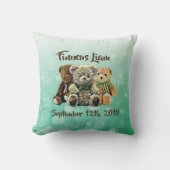 テディパーソナライズされたベア男の赤ちゃん子供部屋 クッション (正面)