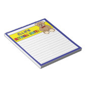 テディパーソナライズされたベア（ユダヤ教の）バル・ミツバーイエローブルー ノートパッド (アングル)